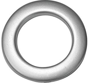 GARDINIA Anillas para cortinas y visillos, 10 piezas, 5,5 / 3,5 cm, Plástico, Plateado mate