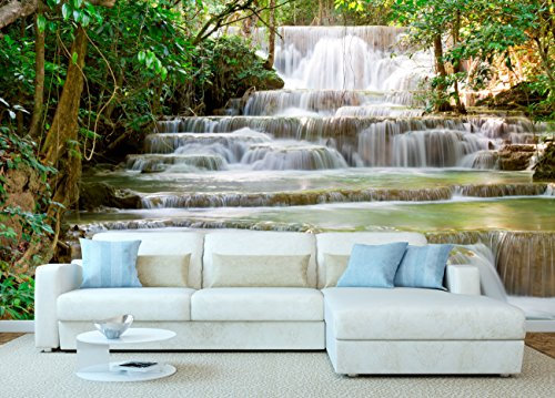 Oedim Fotomural Vinilo Cascada | Fotomurales | Fotomural Pared | Fotomurales Decorativos | Vinilo Decorativo | 200x150cm | para la decoración de comedores, Salones |