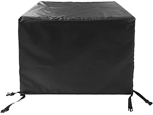 Timizi Garden Table Cover 60x60x60cm, Square Waterproof, Windproof, Anti-UV Rattan Furniture Cover, for Cube Set, Patio, Outdoor Furniture Protector. - Black