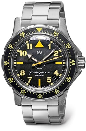 VOSTOK Komandirskie Automatische selbstaufziehende 42 mm Taucher-Armbanduhr | WR 200 m | Modell 280680, 280681 | mechanische Uhr | leuchtende Punkte, 680_mehrfarbig, Taucher