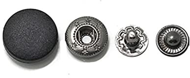 xlygood 20 Set 12/15/18/20/23mm Kunststoff-Druckknöpfe Runder unsichtbarer Druckknopf für Kleidernähschnalle, Schwarz, 15mm