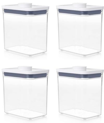 OXO GoodGrips POP Container - Airtight Food Storage - 1.7 Qt Rectangle (Set of 4) for Coffee and More