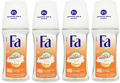 Fa Deodorant 1.7 Ounce Roll-on, Men & Women, 50ml - 4 Pack (Grapefruit Lychee)
