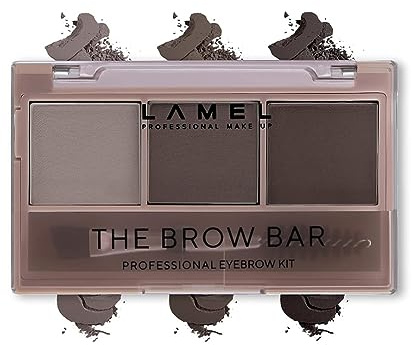 LAMEL Brow Bar Eyebrow Color Palette - Define, Fill, and Shape Brows, Long-lasting, Easy to Blend, Professional Makeup 402-4.5g/ 0.15oz. (Dark Brown)