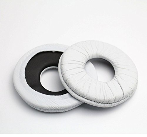Yizhet Cuscinetti Cuffie Compatibile con Sony Mdr-V150 V300 Mdr-ZX100 ZX300, 70mm / 2,75 Pollici Padiglioni Cuffie di Ricambio Universale 7cm in Pelle Proteica e Spugna, 1 Paio, Bianco