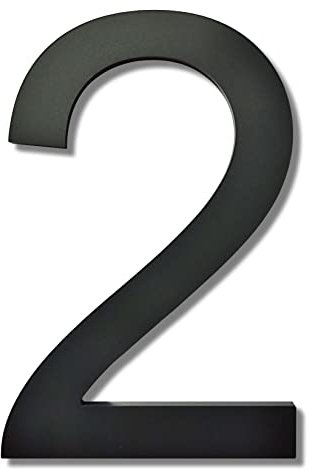 Ywonoby Numéro de maison extérieur, 200mm grand numéro de maison extérieure flottant 3D moderne - résistant aux intempéries et facile à installer - en acrylique de haute qualité, numéro noir mat (2)