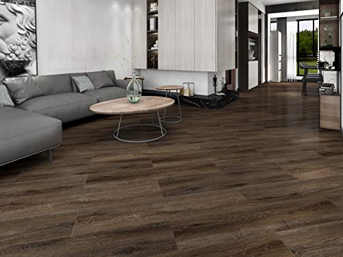 Hengrow SPC Vinyl Boden PVC Klick Bodenbelag Vinyl-Designboden Massivdiele 5 mm stark,0,5 mm Nutzschicht,Fußbodenheizung geeignet 2.605m² (14 Fliesen/1 Paket) (H-S6037-1)