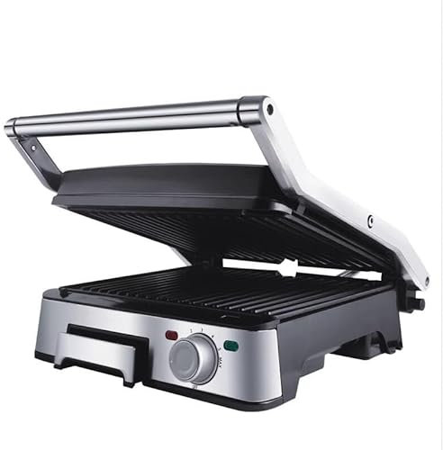 RUYICZB Panini Press Grill 220V Sandwich Press Grill 1800W Sandwich Press Maker Tostadora Panini Grill Press Tostadora Sandwich Máquina con Placas Antiadherentes para Cocina Opens 180 Degrees