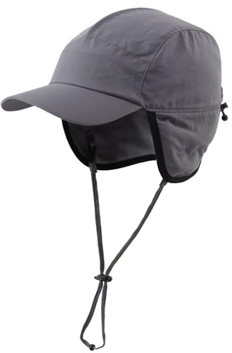 Decentron Chapeaux d'hiver imperméables pour homme avec doublure en polaire chaude, gris foncé, Taille unique