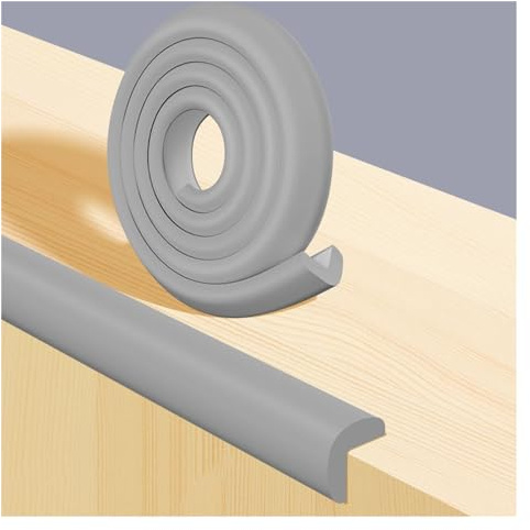 XPLKQXE Kantenschutz Schaumstoff, Tischkante Kissen Beschützer, Tischkantenschutz, Kleber, Kantenschutz Für Glastische, Platten & Kommoden(Farbe:Grey,Größe:2pcs)