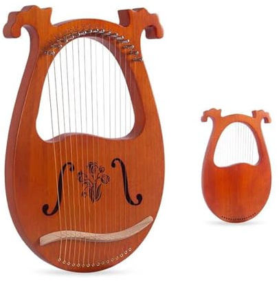 harfe instrument 16/19 Saiten Holz Mahagoni Harfe Klassisches Musikinstrument mit Tuning für Musikliebhaber Leicht zu erlernen(16D)