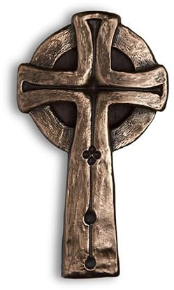 Briomhar Glendalough Großes Keltisches Kreuz für Wand - Irisches Kreuz Kunstharz gegossen in Bronze Beschichtung Made in Irland