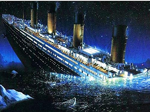 TNXEV Full Round Drill Diamond Painting 5D DIY Titanic D Embroidery Set Cross Stitch Decor Gift 40 * 50cm