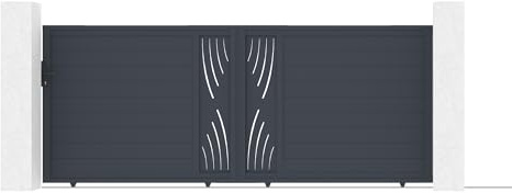 Casanoov Puerta corredera exterior​ 4m VELETA Alt.160cm aluminio gris