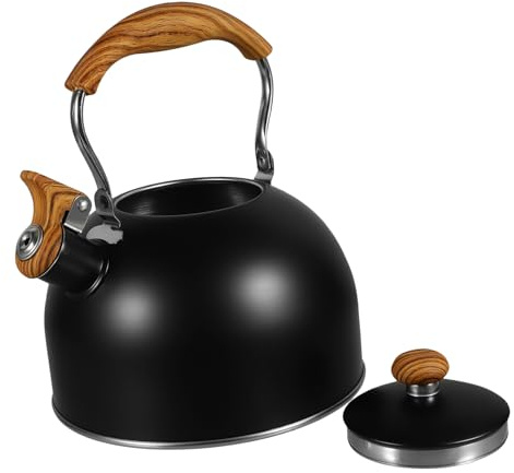 IMIKEYA 1 Bollitore Acqua Teiera Campeggio Teiera Fischio Per Stufa Tè Caffettiera Da Campeggio Stufa A Induzione Bruciatori Caffè Espresso Con Fischio Colino Da Caffè In Acciaio