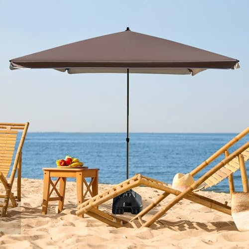 BVDHASDBT Parasol d'extérieur en forme de quadrate, éclairé, avec base réglable en hauteur pour grand patio, parasol déporté pour table de marché