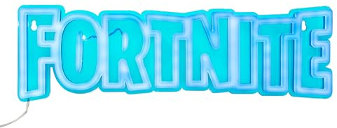 Paladone Applique murale néon LED avec logo Fortnite, lampe de jeu sous licence officielle avec câble d'alimentation pour la maison, la chambre, la décoration, cadeau pour garçons