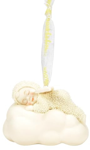 Department 56 Snowbabies Angel on a Cloud Sleeping Peacefully Glowing Hanging Ornament, 2.24 Inch, Multicolor