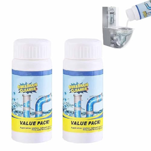 Sink and Drain Cleaner,Powerful Sink Cleaner for Kitchen and Pipes Cleaning Tool,Multi-functional pipe unclogging agen,Drain Clog Remover for Kitchen Sinks,Shower Drains,Tubs (2pcs)