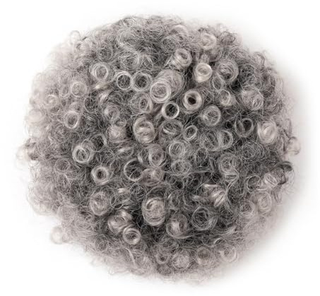 Kort afrohår, trassligt, lockigt afro-puff, hästsvans förlängning med dragsko, kutt, hästsvans, konstgjorda hårdelar för svarta kvinnor hårponytail för kvinnor flickor (silver)