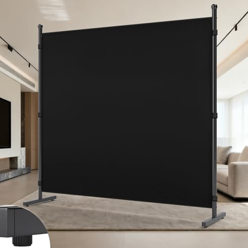 AKTOP Room Divider, Freestanding Single Panel Privacy Screen, Black