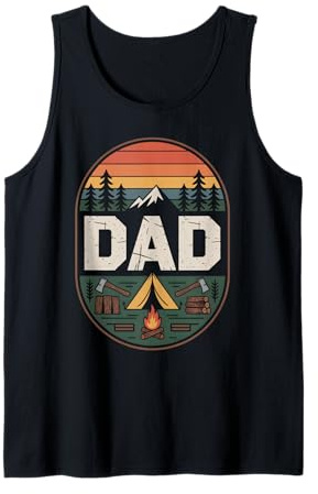 Mens Bushcraft Dad Camping Outdoor Survival Axe Father's Day Tank Top