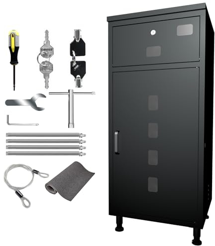 BoîTes De Livraison De Colis pour L'ExtéRieurBoite A Colis Exterieur Xxl80x40x40cmPouvant être verrouillé, Montage sur Socle, Étanche, AntivolColis La Poste Boite Aux Lettres,Noir Anthracite.