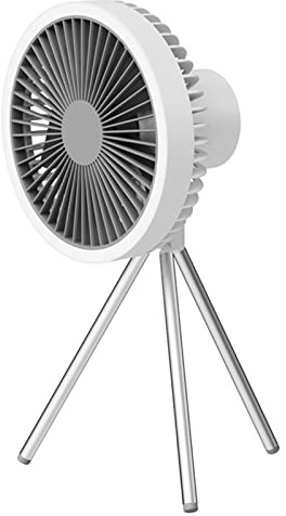 Obotsnoi Ventilador portátil de escritorio de bajo ruido, control de 3 velocidades, soporte de mesa, 10000 mAh, enfriador recargable, luz LED, ventilador de escritorio, eléctrico, pequeño, silencioso