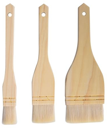 Xuancai 3Pcs Cucina Imbastitura Olio Pennello Manico In Legno Spazzole Da Pasticceria Barbecue Olio Cottura Per Spalmare Burro Cottura Domestica Pasticceria Artisti Pittura Set Strumento Da Cucina