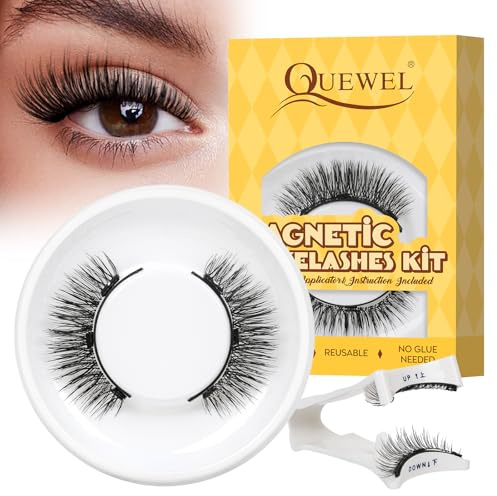 Cils Magnetique Naturel Réutilisables avec Applicateur, Faux Cils Magnetique facile à porter et à enlever avec instructions（YT-A)