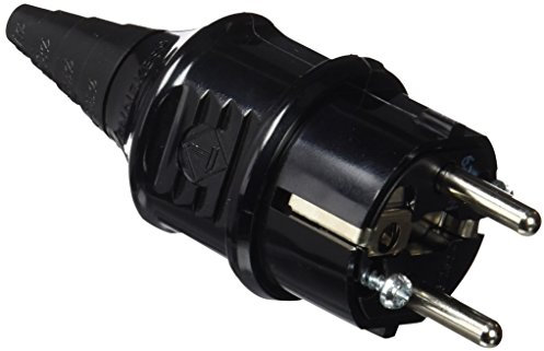 Mennekes 101700007 Stecker Schuko 16 A/230 V, Steckdosen, Schutzart IP 44, 20 Verpackung, Schwarz