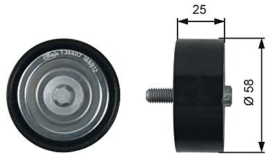 GATES T36407 Umlenk- / Führungsrolle Keilrippenriemen Kompatibel mit MERCEDES-BENZ A-Klasse W169 2662020419 7803-21507 780321507