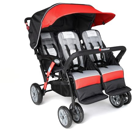 Gaggle Passeggino Quad Stroller 4 posti Foundations Sport - Rosso