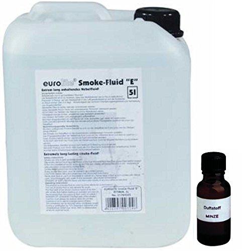 5 Liter Eurolite E (Extrem) Nebelfluid + 30 ml Duftstoff Mint-Minze, Smoke-Fluid, Nebel-Fluid-Flüssigkeit für Nebelmaschine