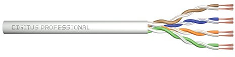 DIGITUS Cable de conexión sin confeccionar Cat-5e, 100 m, U-UTP, PVC, AWG 26/7, gris