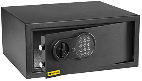 HomeSafe HV24E Digital Safe Box with Electronic Lock, 20x44x38cm (HxWxD), Money Safe Lock Box for Home Security, Storage Safety Locker, Security for Office Hotel Document Laptop Cash Savings