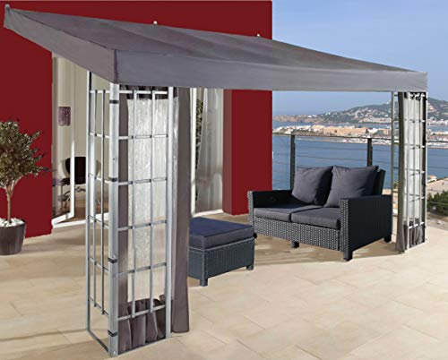 QUICK STAR Rank Anbau 3x4m Anthrazit mit 3 Seitenteilen