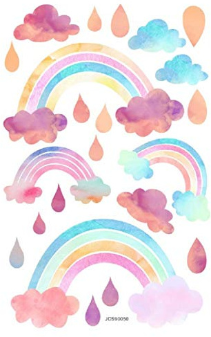 Colorful Rainbow Clouds DIY Embellishments Wall Sticker Decal for Kid Girl Nursery Room Decortaion