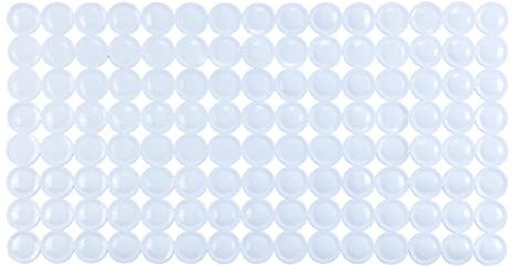 WENKO Wanneneinlage Belem, Antirutsch-Badewannenmatte mit Saugnäpfen, Wannenunterlage aus geometrisch angeordneten Kreisen für alle gängigen Badewannen, aus robustem Kunststoff, 67,5 x 36 cm, Weiß