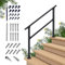 CHR Fence & Rail 112x91.5cm Hand Rails for Outdoor Steps, 4 Step Handrail & Indoor Stair Railing Kit, Railings for Outdoor Steps and Hand Rails for Porch Railing & Deck Hand Rail, 3-4 Step Railing