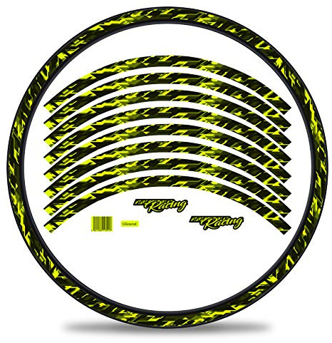 Finest Folia 16-teiliges Set Felgenrandaufkleber Sticker für Fahrrad Felgen im Future Design Komplett Set für 27 29 für Rennrad Mountainbike MTB Laufrad