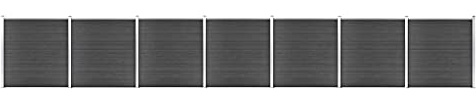 vidaXL Zaunelement Set WPC 1218x186 cm Schwarz