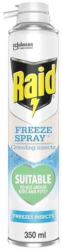 Raid Crawling Insect Freeze Spray, Insecticide Free Bug Spray For Indoor Use, Child and Pet Safe, 350 ml
