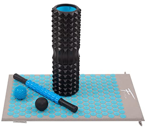 Fitem Combo Foam Roller & Tapis d'acupression - Massage Profond - Soulage Mal de Dos, Courbatures Musculaires, Trigger Points - Récupération Sportive et Bien-être