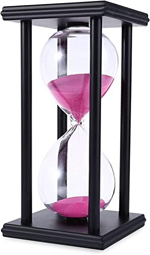 Sablier 30/60 Minutes Sablier Sablier École de Cuisine Sablier en Bois Moderne Sablier Horloge de Sable Minuterie de Thé Décoration de la Maison Cadeau (Couleur : Noir Violet, Temps : 30 Minutes) (Noi