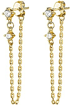 Reffeer 925 Sterling Silber Kette Baumelnde Ohrringe für Frauen Mädchen Ketten Ohrringe Quaste