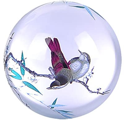Kristallkugel Sparrow Vogel Elster Halbkugel Glas Halbkugel Briefbeschwerer Heimdekoration Ornamente Kugel Miniatur Kreative Geschenke