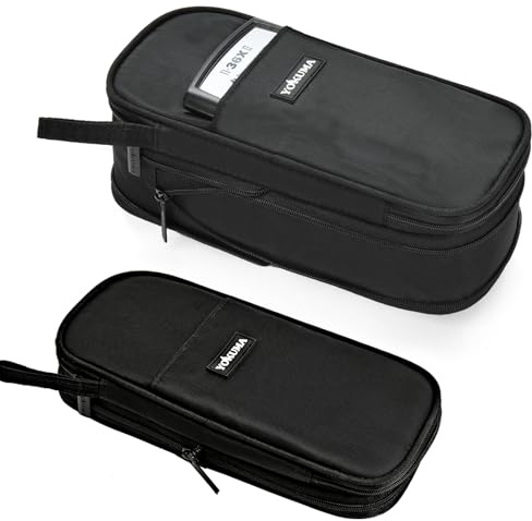 YOKUMA Grande Trousse Scolaire pour Fille Garçon Adolescent, Fourniture Scolaire, Noir