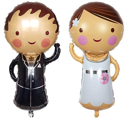 2 globos de helio para novios y novios, globos de helio para padres y madres, globos de papel de aluminio para familia, fiestas, bodas, propuestas de matrimonio, oficina de registro, compromiso, San