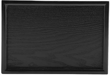 QANYEGN Plateau en Bois Noir, Rectangulaire, De Service pour Thé, Café, Snacks et Repas